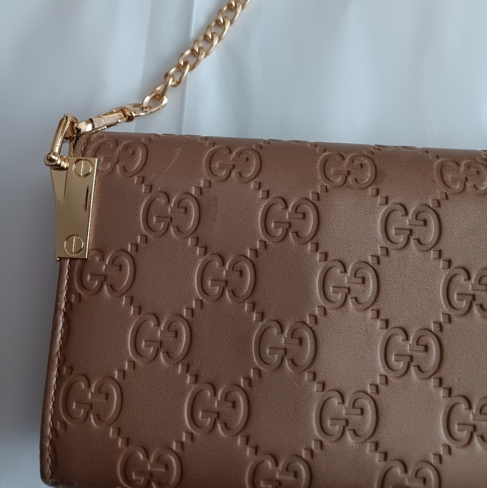 Gucci Heart GG Logo Leather Long Pink Wallet Crossbody * Pinker Color In Person* - Picture 7 of 14